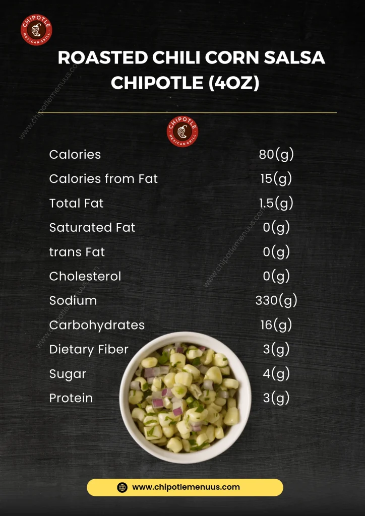 roasted chili corn salsa chipotle nutrition